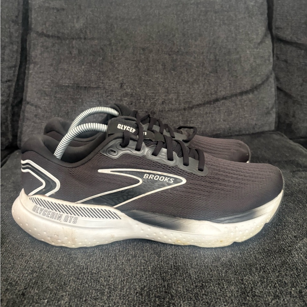 Brooks Glycerin GTS 21 Mens Size 11.5 Black White Athletic Running Shoes Sneaker